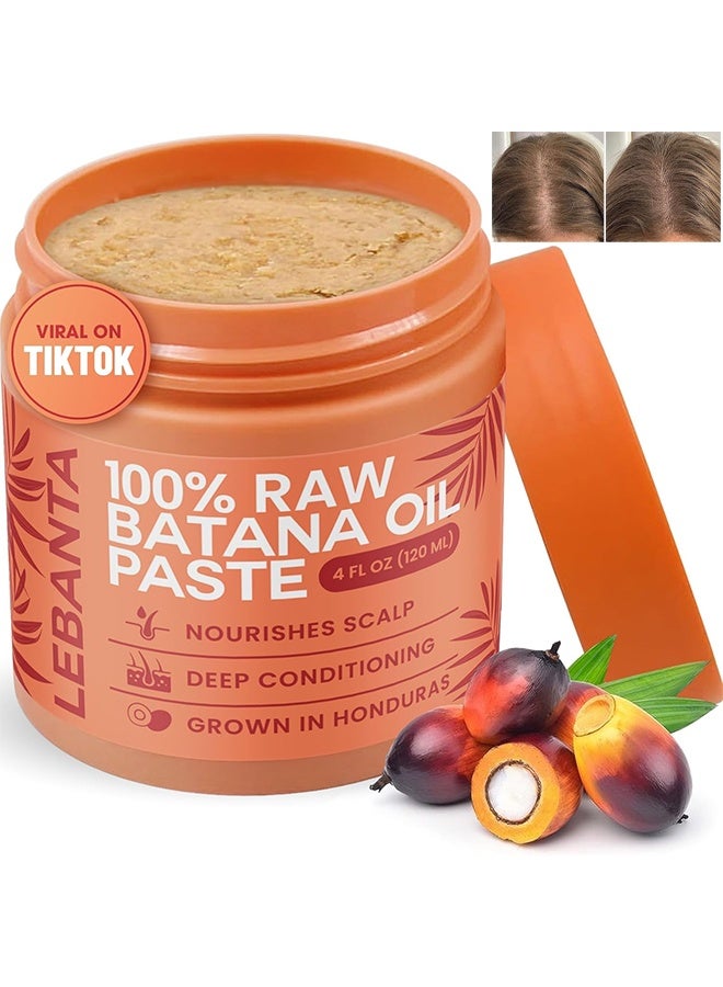 Lebanta Raw Batana Oil For Hair Growth, 100% Pure, Organic Batana From Honduras For Thick and Strong Natural Hair, Unrefined Cold Pressed Cosmetic Scalp Mask Fr Men & Women, Botana Oil Hair Growth Thickening Hair & Radiance Nourishment Skin, 120ML - Image 1